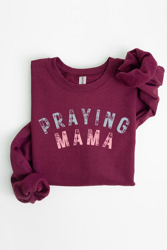 Praying Mama Christian Graphic Fleece Sweatshirts