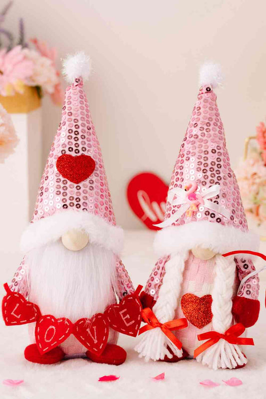 Mother's Day Sequined Heart Pointed Hat Faceless Gnome