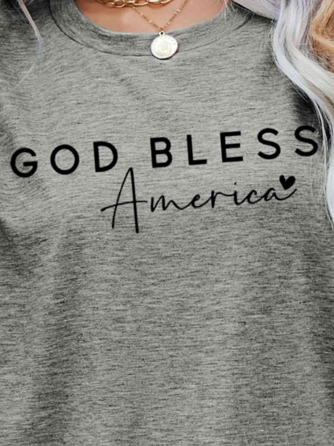 GOD BLESS AMERICA Graphic Short Sleeve Tee